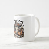 Bull Skull Halloween Kuh Kaffeetasse (VorderseiteRechts)