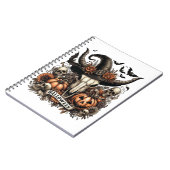 Bull Skull Halloween Kuh Notizblock (Linke Seite)