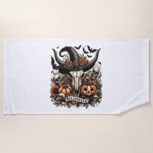Bull Skull Halloween Kuh Strandtuch