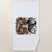 Bull Skull Halloween Kuh Strandtuch (Vorderseite)