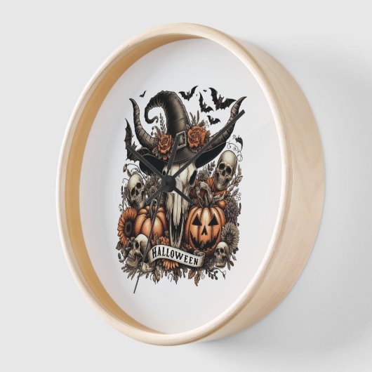 Bull Skull Halloween Kuh Uhr (Winkel)