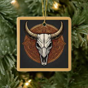 Bull Skull Keramikornament