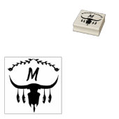 Bull Skull mit Black Feathers Silhouette Gummistempel (Stempel)
