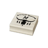 Bull Skull mit Black Feathers Silhouette Gummistempel (Stempel)