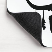 Bull Skull mit Black Feathers Silhouette Mousepad (Ecke)