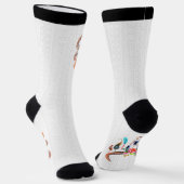 Bull Skull mit Blume und Federn Socken (Gewinkelt)