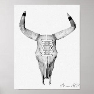 Bull Skull Poster