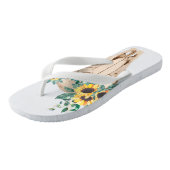 Bull Skull Sonnenblumen Badesandalen (Schrägansicht)