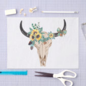 Bull Skull Sunflowers Seidenpapier (Handwerk)