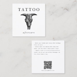 Bull Skull Tattoo Aftercare Instructions QR Code Quadratische Visitenkarte