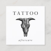 Bull Skull Tattoo Aftercare Instructions QR Code Quadratische Visitenkarte (Vorderseite)