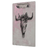 Bull Skull und Rose Rustikal rosa grau Klemmbrett (Links)