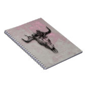 Bull Skull und Rose Rustikal rosa grau Notizblock (Rechte Seite)