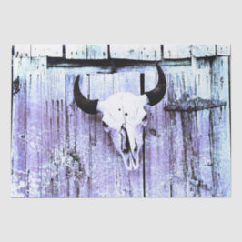 Bull Skull Vintager Western Lila Weiß gestört Seidenpapier