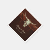 Bull Skull Wedding Brown Rustic Country Western Serviette (Ecke)