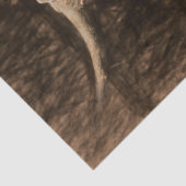 Bull Skull Western Brawn Sepia Rustikale Kunst Seidenpapier (Detail)