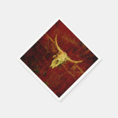 Bull Skull Western Country Braun Rustikale Grunge  Serviette (Ecke)