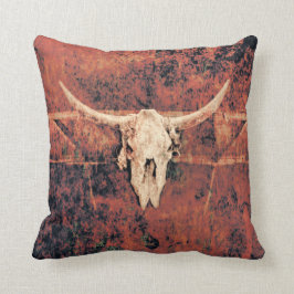 Bull Skull Western Country Braun Rustikale Kunst Kissen