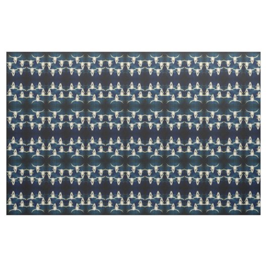 Bull Skull Western Land Rustikales Indigoblau Stoff (Fat Quarter (45,7 x 55,9 cm))