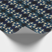 Bull Skull Western Rustic Indigo Blue Country Geschenkpapier (Ecke)