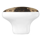 Bull Skull Western Rustikal Braun Sepia Art Keramikknauf (Seitenansicht)