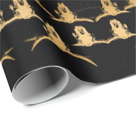 Bull Skulls Black Gold Elegant Stilvoll Geschenkpapier