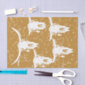 Bull Skulls Gold Weißes, elegantes Glitzer-Muster Seidenpapier (Handwerk)