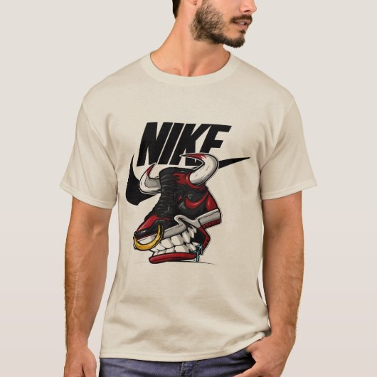 Bull Sneaker Beast – Streetwear Monster Shoe Graph T-Shirt (Vorderseite)