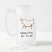 Bull Stärke und Ehrenbraun Shirt Mattglas Bierglas (Links)