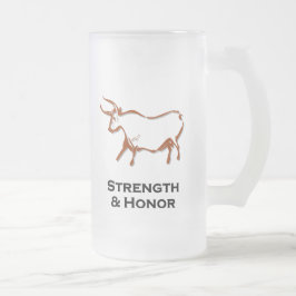 Bull Stärke und Ehrenbraun Shirt Mattglas Bierglas