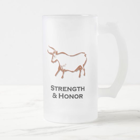 Bull Stärke und Ehrenbraun Shirt Mattglas Bierglas (Rechts)