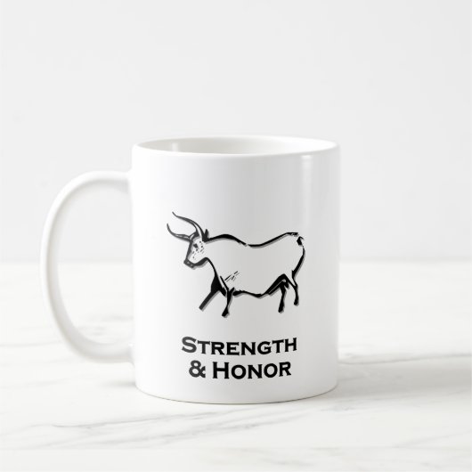 Bull Stärke und Ehrenschwarz Kaffeetasse (Links)