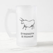Bull Stärke und Ehrenschwarz Mattglas Bierglas (Links)