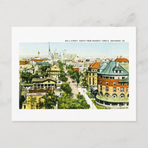 Bull Street Nord von Masonic Temple, Savannah,GA Postkarte