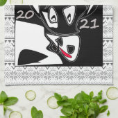 Bull-Symbol Neujahr 2021 Chinesischer Kalender sch Geschirrtuch (Gefaltet)