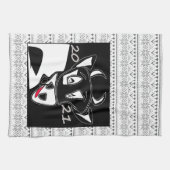 Bull-Symbol Neujahr 2021 Chinesischer Kalender sch Geschirrtuch (Horizontal)