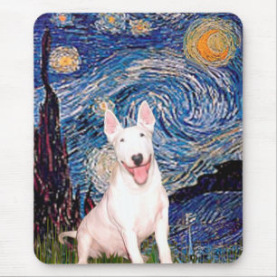 Bull Terrier 4 - Starry Night (Vert) - Maßgeschnei Mousepad