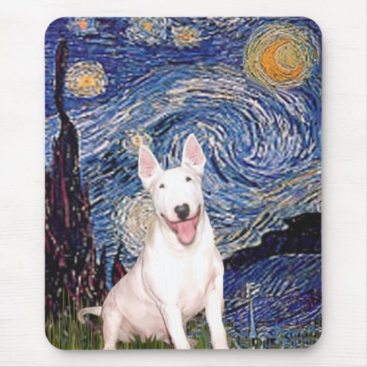 Bull Terrier 4 - Starry Night (Vert) - Maßgeschnei Mousepad (Vorne)