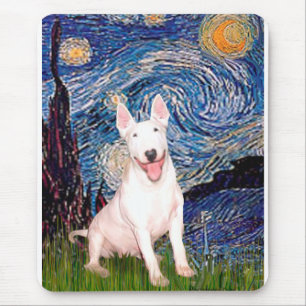 Bull Terrier 4 - Starry Night (Vert) Mousepad