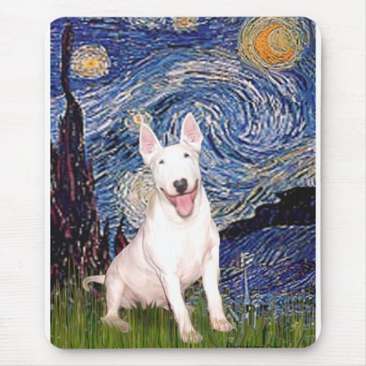 Bull Terrier 4 - Starry Night (Vert) Mousepad (Vorne)
