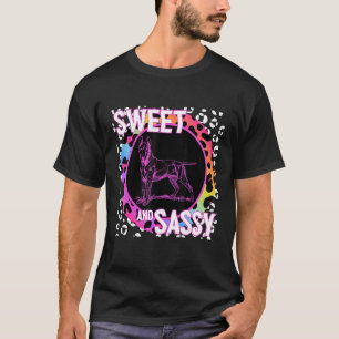 Bull Terrier 90s Nostalgie Rainbow Leopard Print T T-Shirt