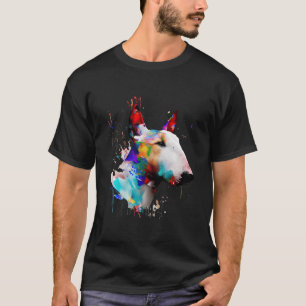Bull Terrier Abstrakte farbenfrohe Peitsche A T-Shirt
