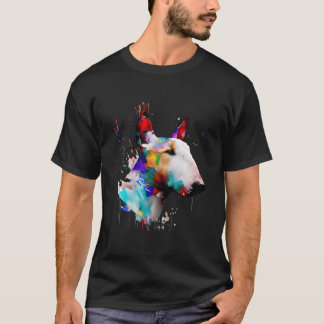 Bull Terrier Abstrakte farbenfrohe Peitsche A T-Shirt
