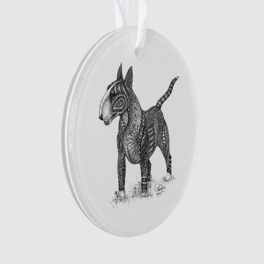 Bull terrier Acrylic Ornament (Vorderseite)