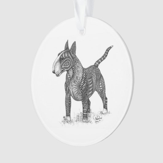 Bull terrier Acrylic Ornament (Vorderseite)