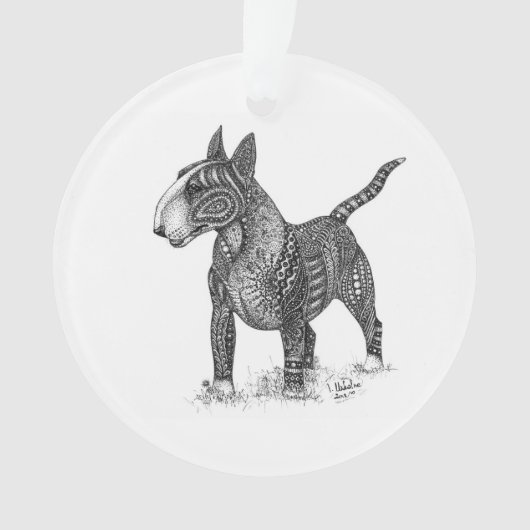 Bull terrier Acrylic Ornament (Vorderseite)