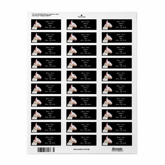 Bull Terrier Address Labels (Vorne)