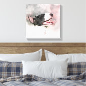 Bull Terrier Aquarellbild Leinwand drucken (Insitu (Schlafzimmer))