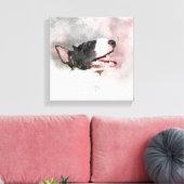 Bull Terrier Aquarellbild Leinwand drucken (Insitu (Wohnzimmer))