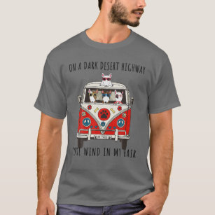Bull Terrier Artwork Malerei Wüste Highway T-Shirt